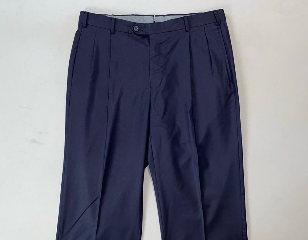 J Hilburn Bespoke Pleated/Cuffed Wool Dress Pants, Slacks. Jim Rice. 34X33.